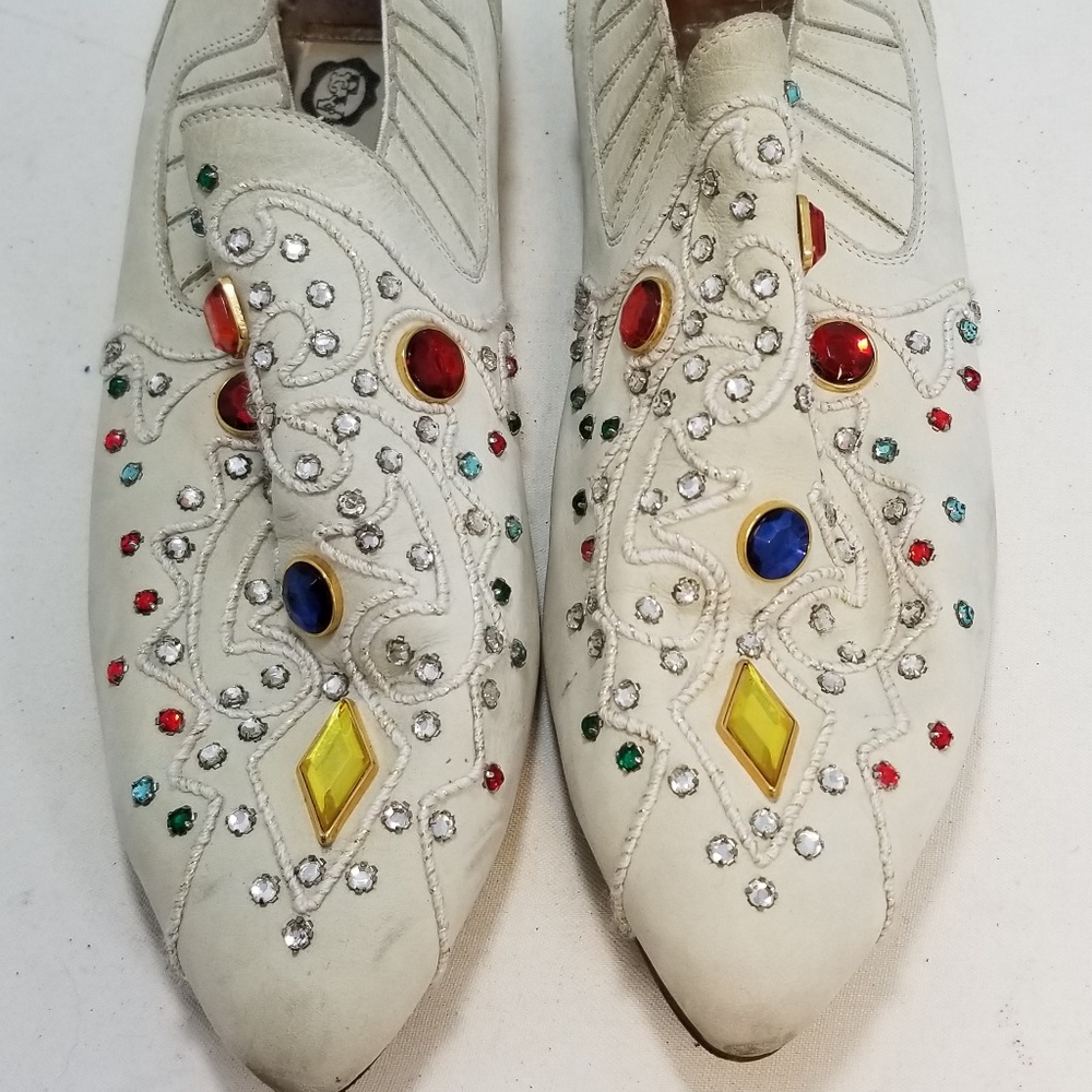 El Vaquero White Shoes Jeweled Size 7